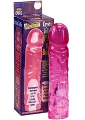 Doc Johnson Vac-U-Lock - Crystal Jellie Pink 8" Dong - Gode Crystal Jelly