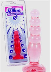 Doc Johnson Plug Jelly 5 Anneaux - Anal Delight Pink/Clear Jelly